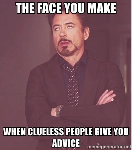 The face you make When clueless people give you advice - Robert Downey  Junior face | Meme Generator