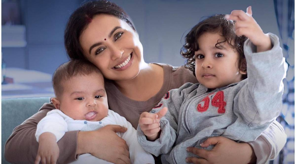 Debika and her babies Shubh and Suchi in Mrs. Chatterjee vs. Norway (2023)
