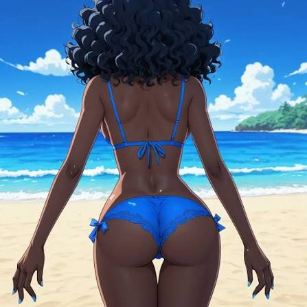 animated beach babe with the BBL body